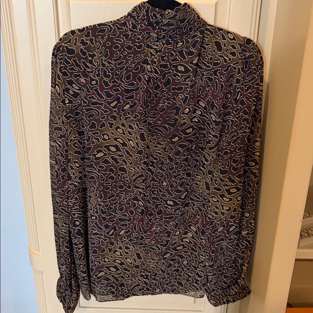 Tory Burch Brown and Black Patterned Blouse - Picture 3 of 4